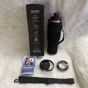 Rose and Purple ombré 32oz insulated Bottle with Accessories New